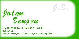 jolan demjen business card