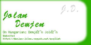 jolan demjen business card